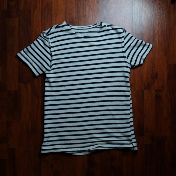 White and Black Horizontal Striped T-Shirt - Picture 2 of 5